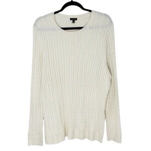 Talbot’s Cream Wool Blend Cable Knit Lightweight Sweater Size 3X